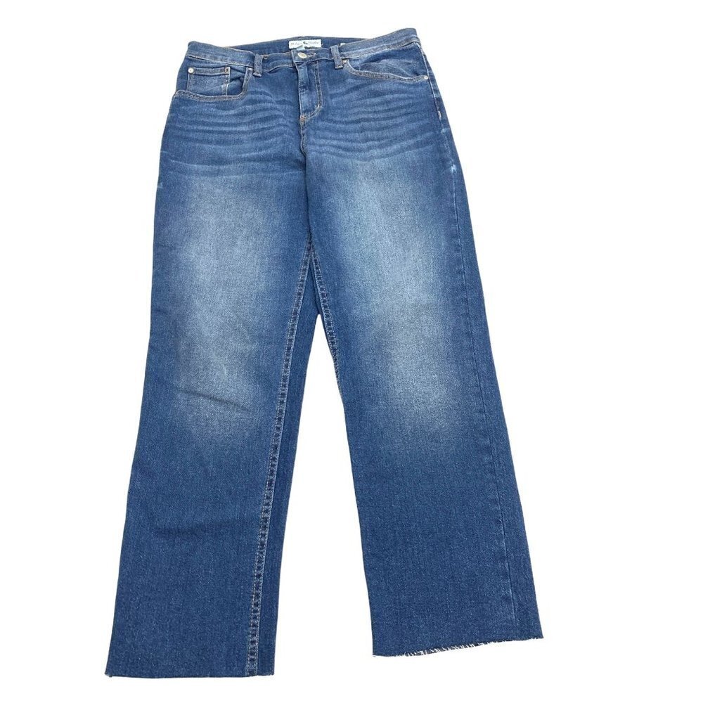 Black‎ Daisy Bella High Rise Straight Crop Raw Hem Women's size 9 Blue Jeans